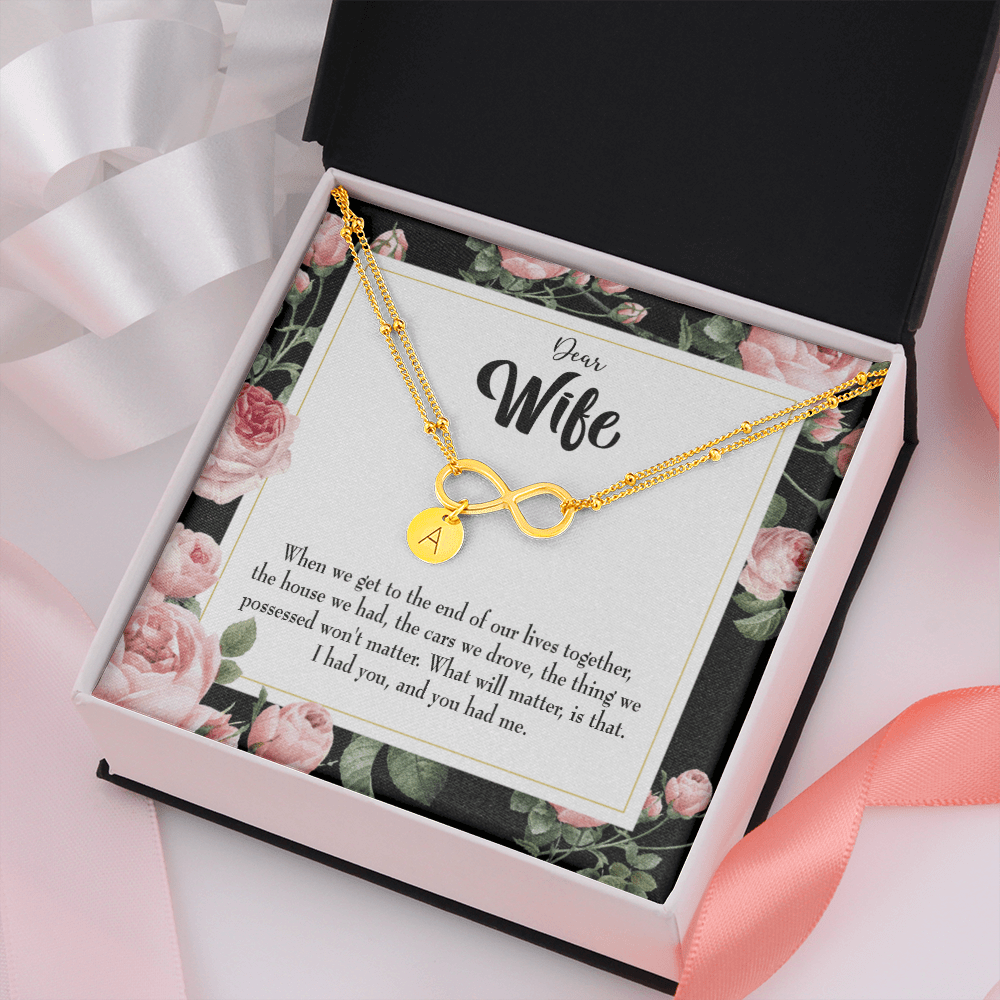 To My Wife Have Each Other Infinity Bracelet With Initial Charms - Infinity Bracelet