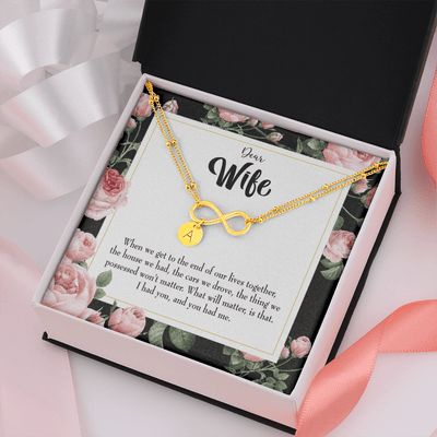 To My Wife Have Each Other Infinity Bracelet With Initial Charms - Infinity Bracelet