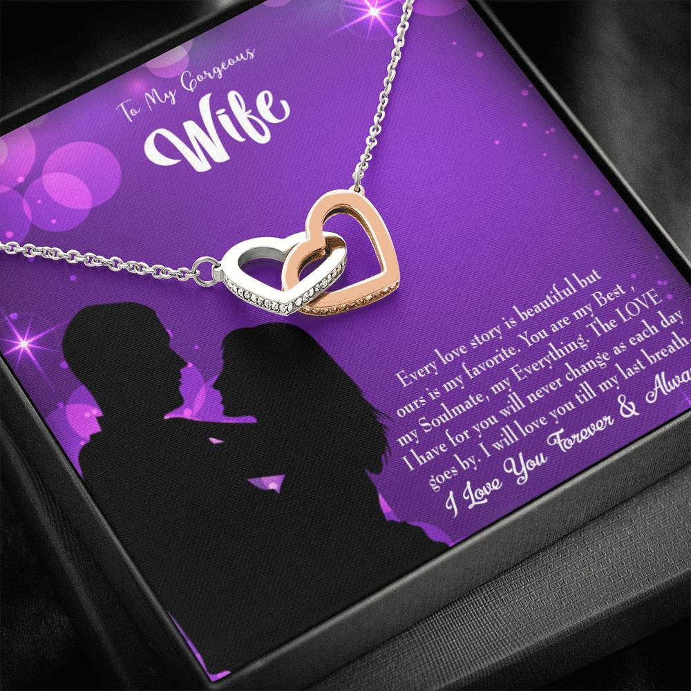 Wife Gift For Wife Birthday Favorite Story Inseparable Love Pendant 18k Rose Gold Finish 16� - Interlocking Hearts Necklace
