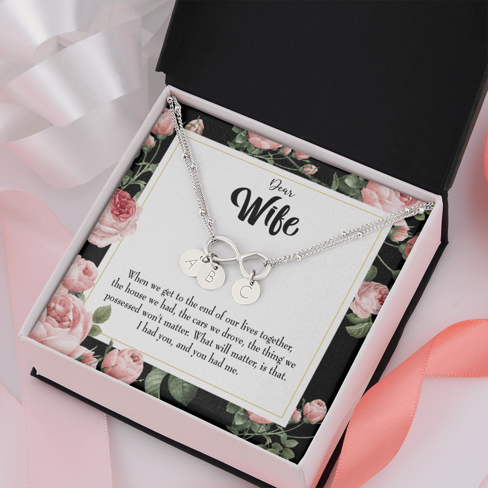 To My Wife Have Each Other Infinity Bracelet With Initial Charms - Infinity Bracelet