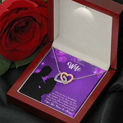 Wife Gift For Wife Birthday Favorite Story Inseparable Love Pendant 18k Rose Gold Finish 16� - Interlocking Hearts Necklace