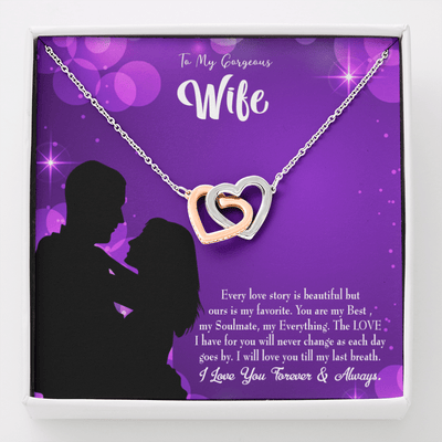 Wife Gift For Wife Birthday Favorite Story Inseparable Love Pendant 18k Rose Gold Finish 16� - Interlocking Hearts Necklace