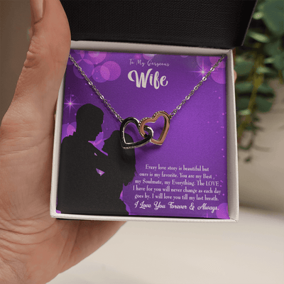 Wife Gift For Wife Birthday Favorite Story Inseparable Love Pendant 18k Rose Gold Finish 16� - Interlocking Hearts Necklace