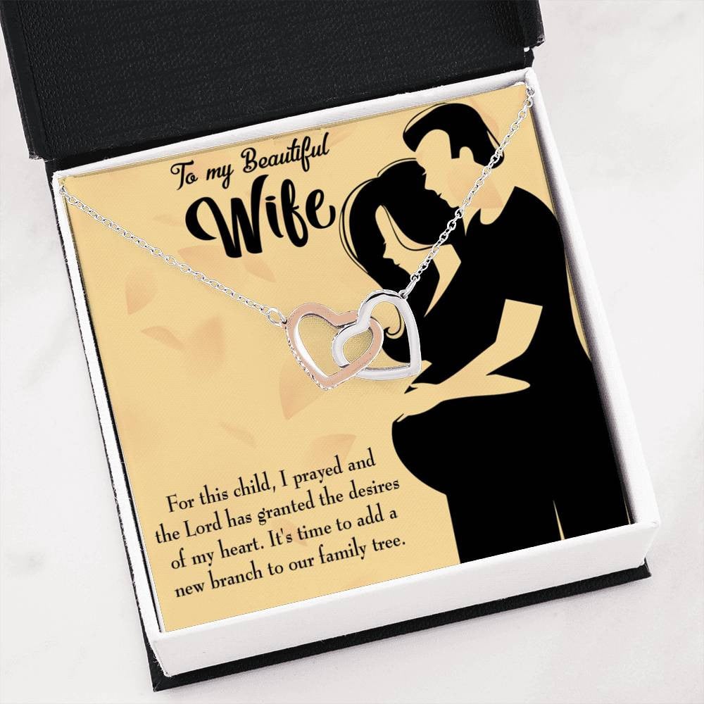 Wife Gift For Wife Birthday New Branch To Family Inseparable Love Pendant 18k Rose Gold Finish 16� - Interlocking Hearts Necklace