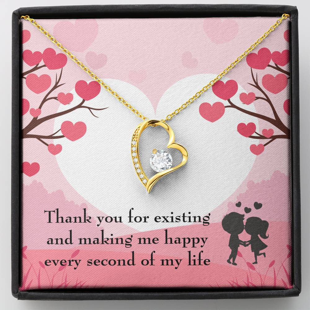 To My Wife Girlfriend You Make Me Happy Message Card Forever Necklace - Forever Love Necklace Gift Idea For Woman