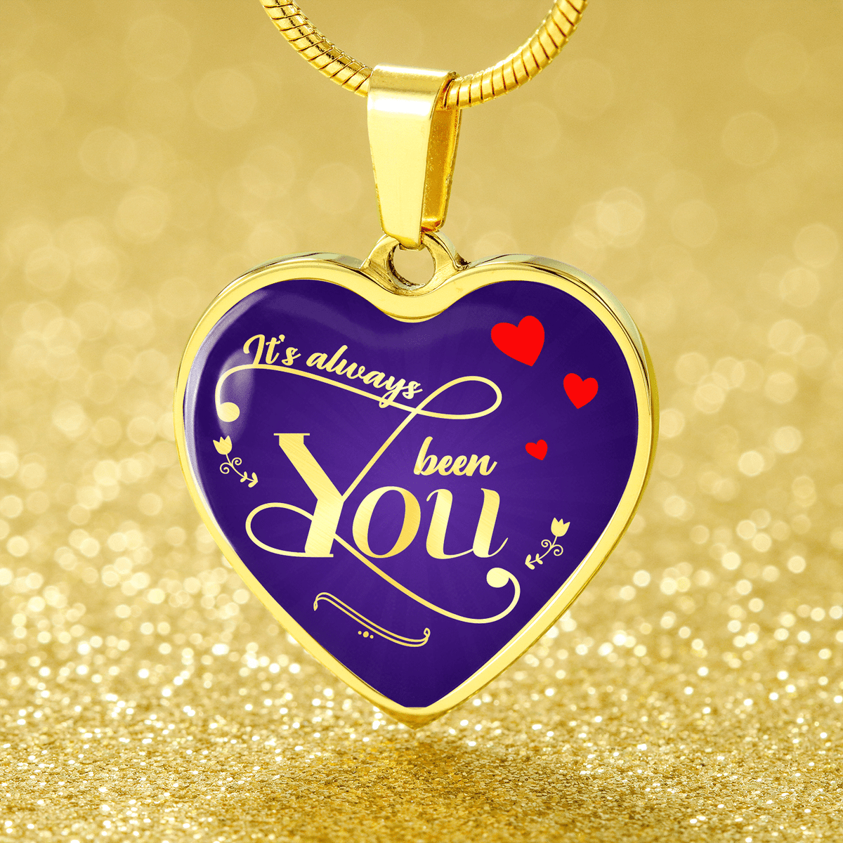 To My Girlfriend Always You Heart Pendant Jewelry Gift  - Luxury Heart Pendant Necklace Gift Idea For Her/Him