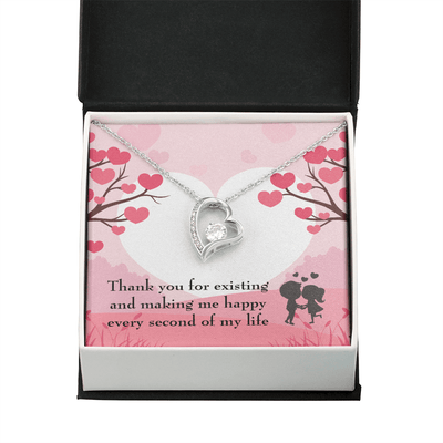 To My Wife Girlfriend You Make Me Happy Message Card Forever Necklace - Forever Love Necklace Gift Idea For Woman