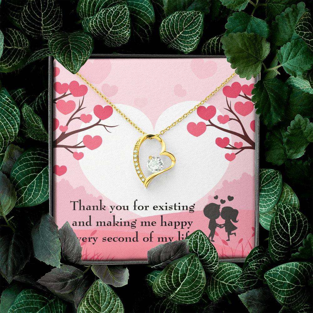 To My Wife Girlfriend You Make Me Happy Message Card Forever Necklace - Forever Love Necklace Gift Idea For Woman