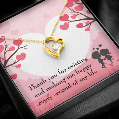 To My Wife Girlfriend You Make Me Happy Message Card Forever Necklace - Forever Love Necklace Gift Idea For Woman
