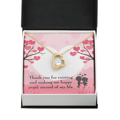 To My Wife Girlfriend You Make Me Happy Message Card Forever Necklace - Forever Love Necklace Gift Idea For Woman