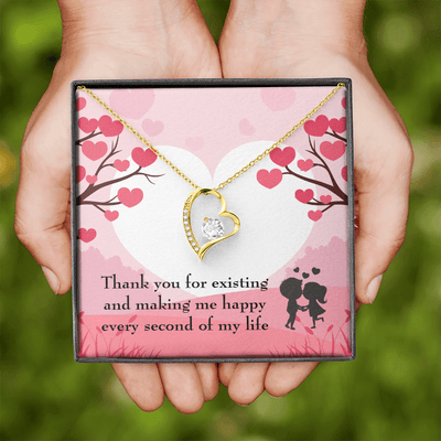 To My Wife Girlfriend You Make Me Happy Message Card Forever Necklace - Forever Love Necklace Gift Idea For Woman