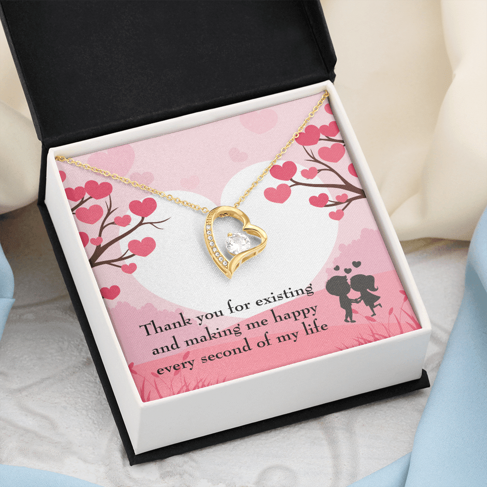 To My Wife Girlfriend You Make Me Happy Message Card Forever Necklace - Forever Love Necklace Gift Idea For Woman