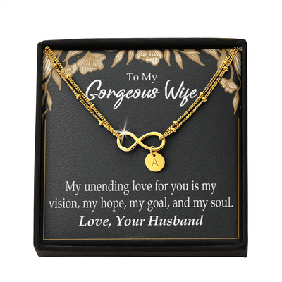 To My Wife My Unending Love For You Infinity Bracelet With Initial Charms - Infinity Bracelet