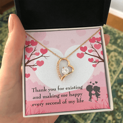 To My Wife Girlfriend You Make Me Happy Message Card Forever Necklace - Forever Love Necklace Gift Idea For Woman