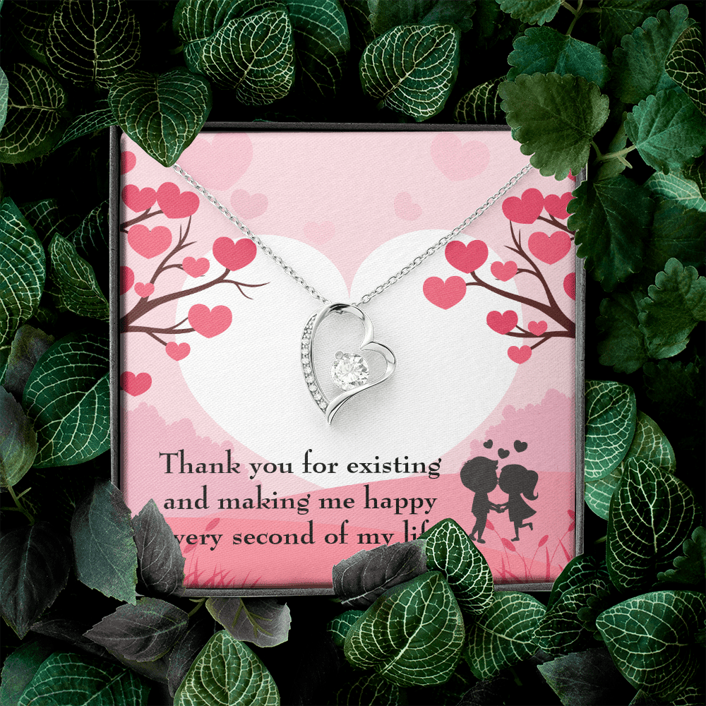 To My Wife Girlfriend You Make Me Happy Message Card Forever Necklace - Forever Love Necklace Gift Idea For Woman