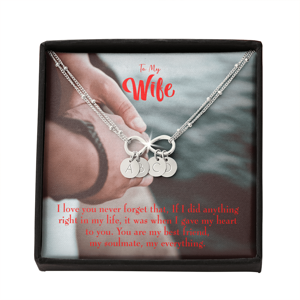 To My Wife My Soulmate My Everything Infinity Bracelet With Initial Charms - Infinity Bracelet