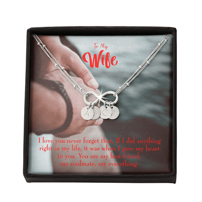 To My Wife My Soulmate My Everything Infinity Bracelet With Initial Charms - Infinity Bracelet