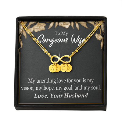 To My Wife My Unending Love For You Infinity Bracelet With Initial Charms - Infinity Bracelet