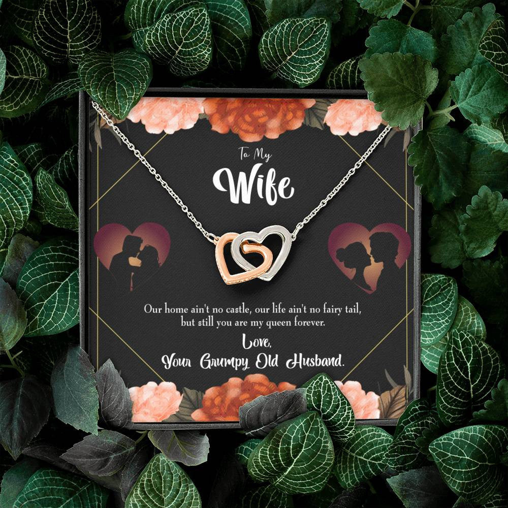 Wife Gift For Wife Birthday Fairytale Life Inseparable Love Pendant 18k Rose Gold Finish 16� - Interlocking Hearts Necklace