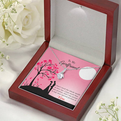 Girlfriend Gift Special Person Eternity Ribbon Stone Pendant 14K White Gold Stainless Steel Jewelry Gift  - Alluring Beauty Necklace Gift For Her