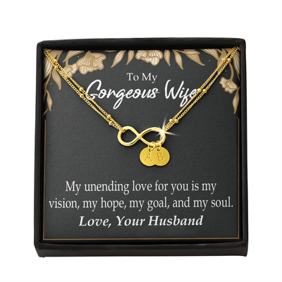 To My Wife My Unending Love For You Infinity Bracelet With Initial Charms - Infinity Bracelet