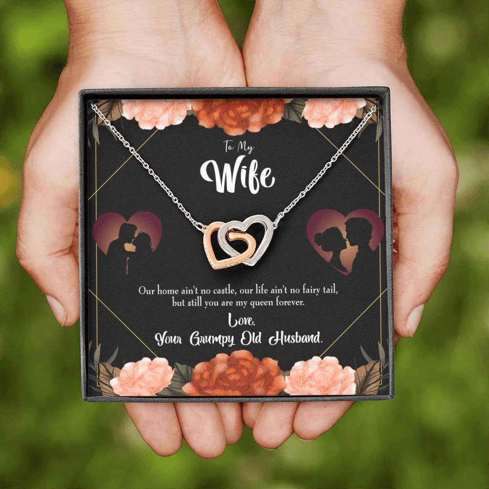 Wife Gift For Wife Birthday Fairytale Life Inseparable Love Pendant 18k Rose Gold Finish 16� - Interlocking Hearts Necklace