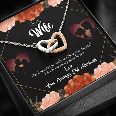 Wife Gift For Wife Birthday Fairytale Life Inseparable Love Pendant 18k Rose Gold Finish 16� - Interlocking Hearts Necklace