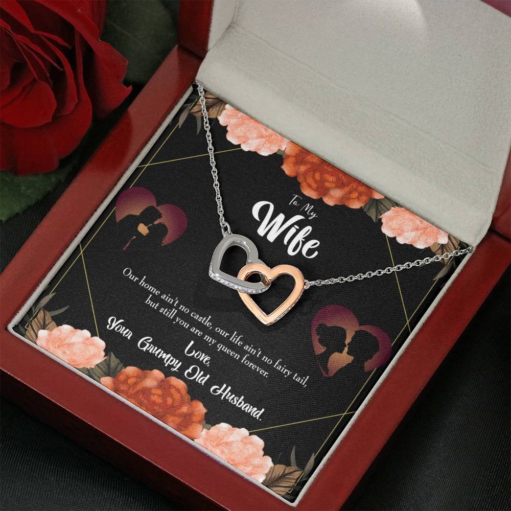 Wife Gift For Wife Birthday Fairytale Life Inseparable Love Pendant 18k Rose Gold Finish 16� - Interlocking Hearts Necklace