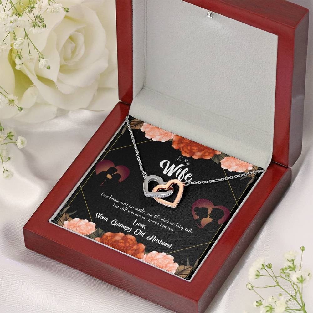 Wife Gift For Wife Birthday Fairytale Life Inseparable Love Pendant 18k Rose Gold Finish 16� - Interlocking Hearts Necklace