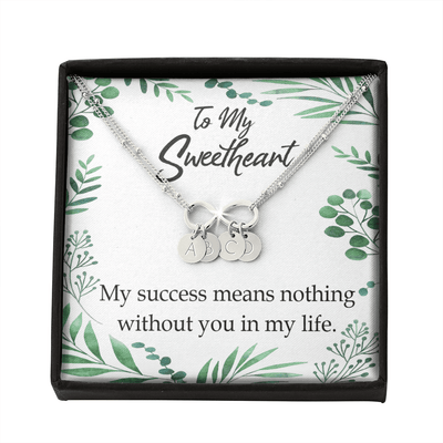 To My Wife My Success Means Nothing Without You Infinity Bracelet With Initial Charms - Infinity Bracelet