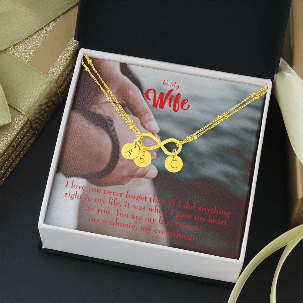 To My Wife My Soulmate My Everything Infinity Bracelet With Initial Charms - Infinity Bracelet