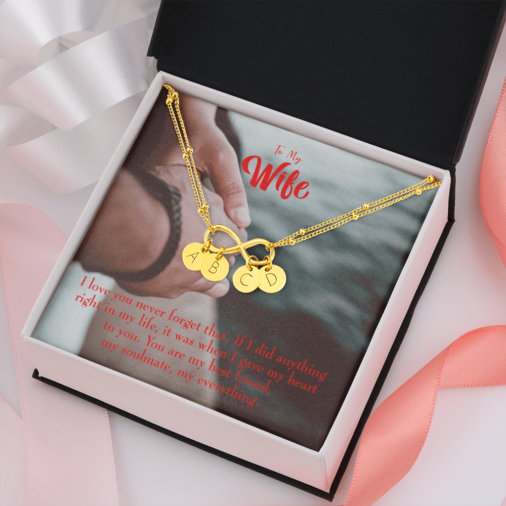 To My Wife My Soulmate My Everything Infinity Bracelet With Initial Charms - Infinity Bracelet
