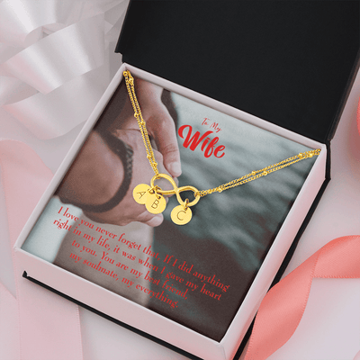 To My Wife My Soulmate My Everything Infinity Bracelet With Initial Charms - Infinity Bracelet
