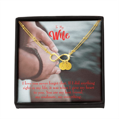 To My Wife My Soulmate My Everything Infinity Bracelet With Initial Charms - Infinity Bracelet