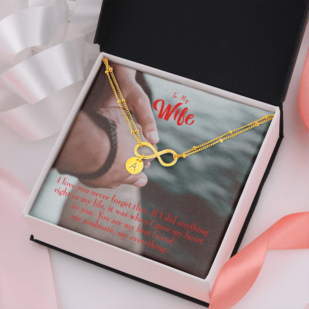 To My Wife My Soulmate My Everything Infinity Bracelet With Initial Charms - Infinity Bracelet