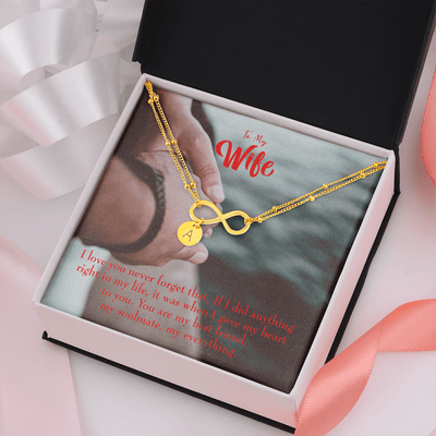 To My Wife My Soulmate My Everything Infinity Bracelet With Initial Charms - Infinity Bracelet