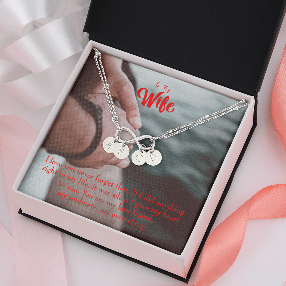 To My Wife My Soulmate My Everything Infinity Bracelet With Initial Charms - Infinity Bracelet