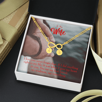 To My Wife My Soulmate My Everything Infinity Bracelet With Initial Charms - Infinity Bracelet