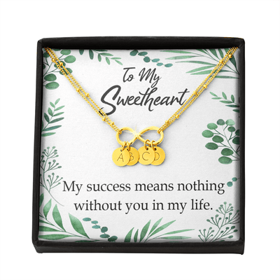 To My Wife My Success Means Nothing Without You Infinity Bracelet With Initial Charms - Infinity Bracelet