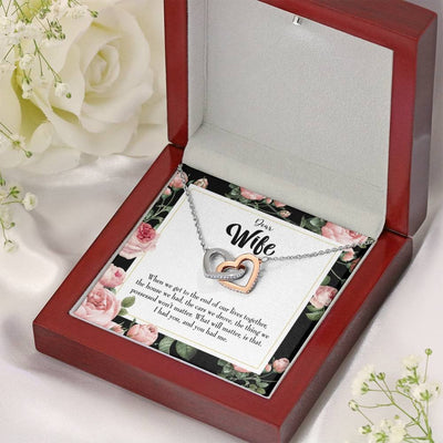 Wife Gift For Wife Birthday Have Each Other Inseparable Love Pendant 18k Rose Gold Finish 16� - Interlocking Hearts Necklace