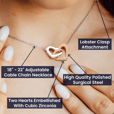 Wife Gift For Wife Birthday Have Each Other Inseparable Love Pendant 18k Rose Gold Finish 16� - Interlocking Hearts Necklace