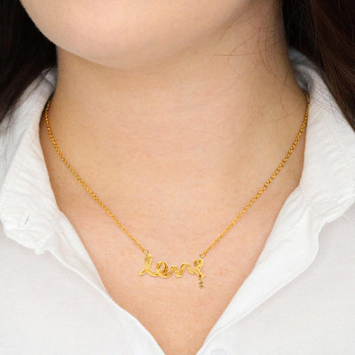 To My Wife Girlfriend Choose You Love Necklace Message Card Stainless Steel or 18k Gold - Love Script Necklace