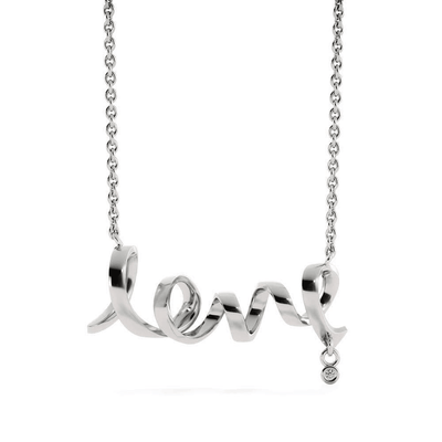To My Wife Girlfriend Choose You Love Necklace Message Card Stainless Steel or 18k Gold - Love Script Necklace