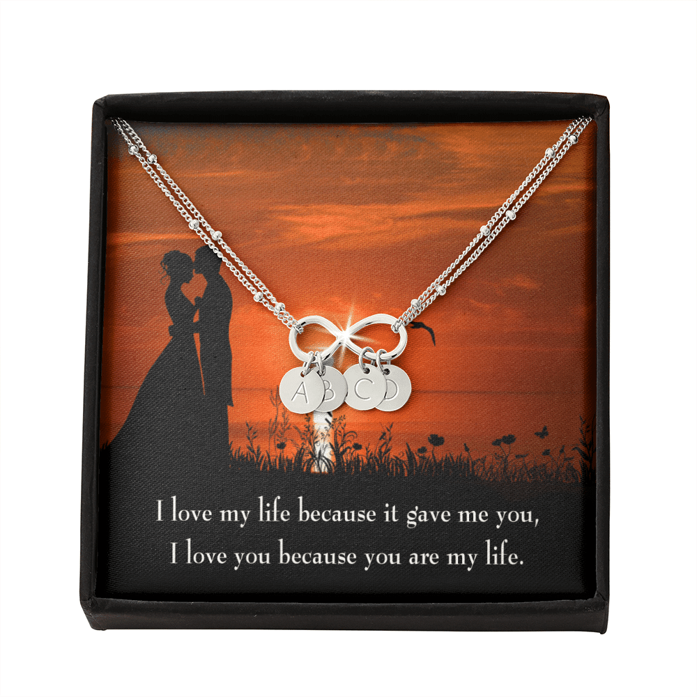 To My Girlfriend You Are My Life Infinity Bracelet With Initial Charms - Infinity Bracelet