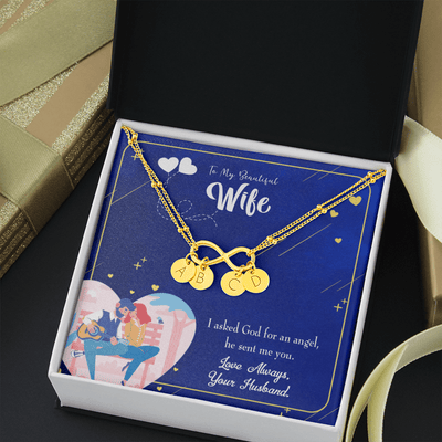 To My Wife I Asked God Infinity Bracelet With Initial Charms - Infinity Bracelet