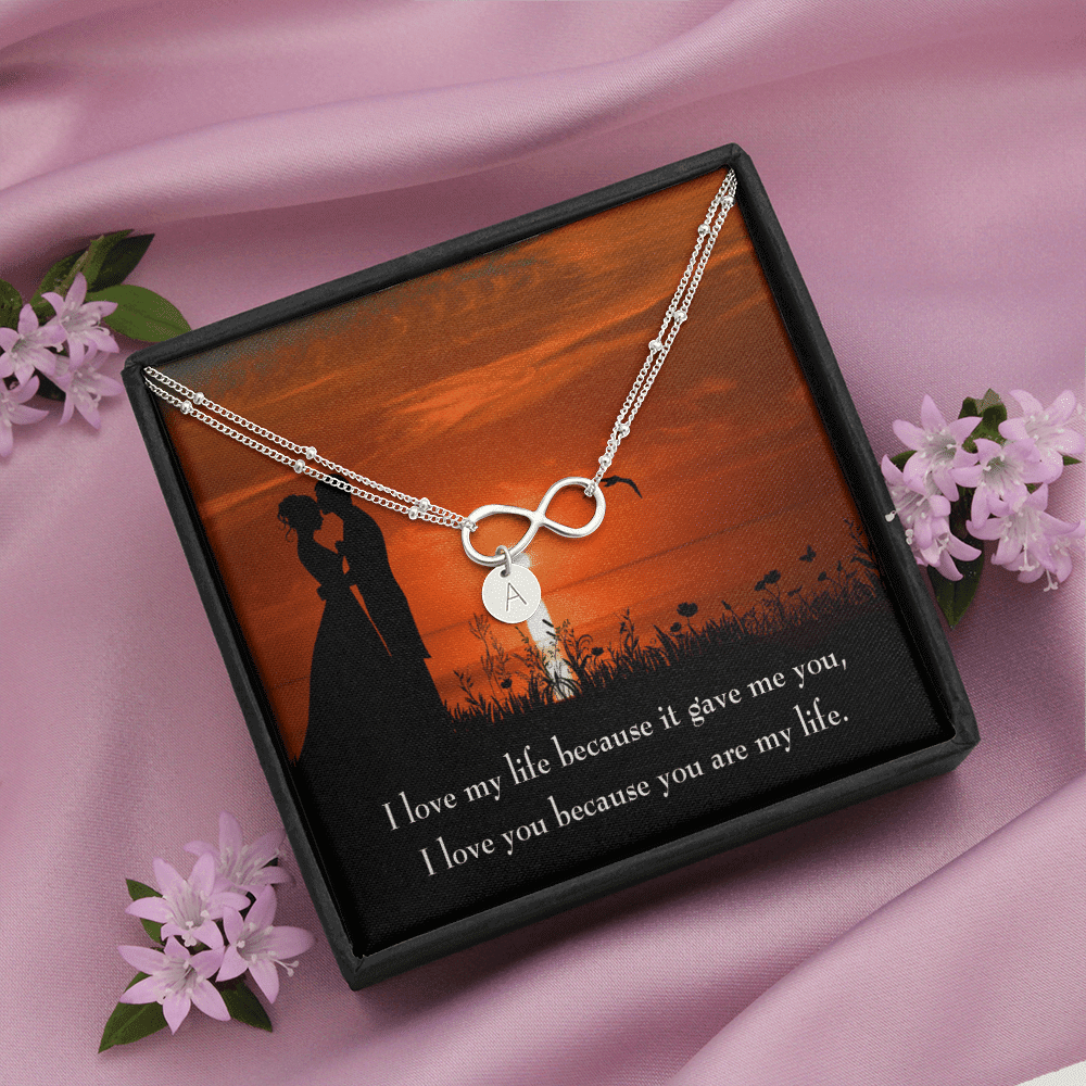 To My Girlfriend You Are My Life Infinity Bracelet With Initial Charms - Infinity Bracelet