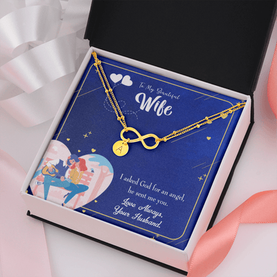 To My Wife I Asked God Infinity Bracelet With Initial Charms - Infinity Bracelet
