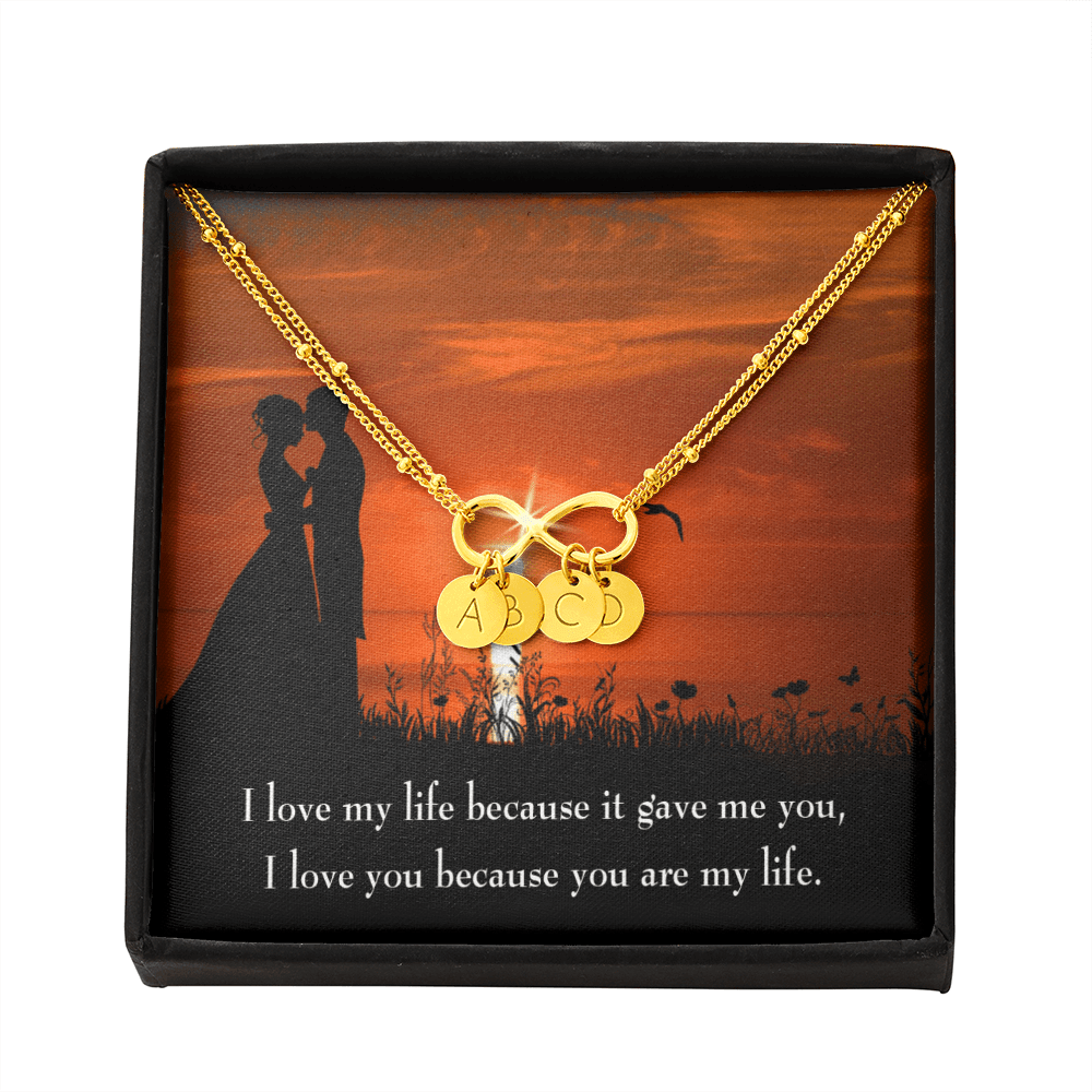 To My Girlfriend You Are My Life Infinity Bracelet With Initial Charms - Infinity Bracelet