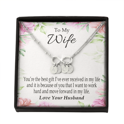 To My Wife You're The Best Gift Infinity Bracelet With Initial Charms - Infinity Bracelet