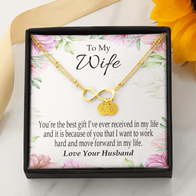To My Wife You're The Best Gift Infinity Bracelet With Initial Charms - Infinity Bracelet